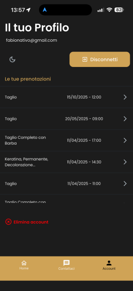 Pagina Opzioni del cliente